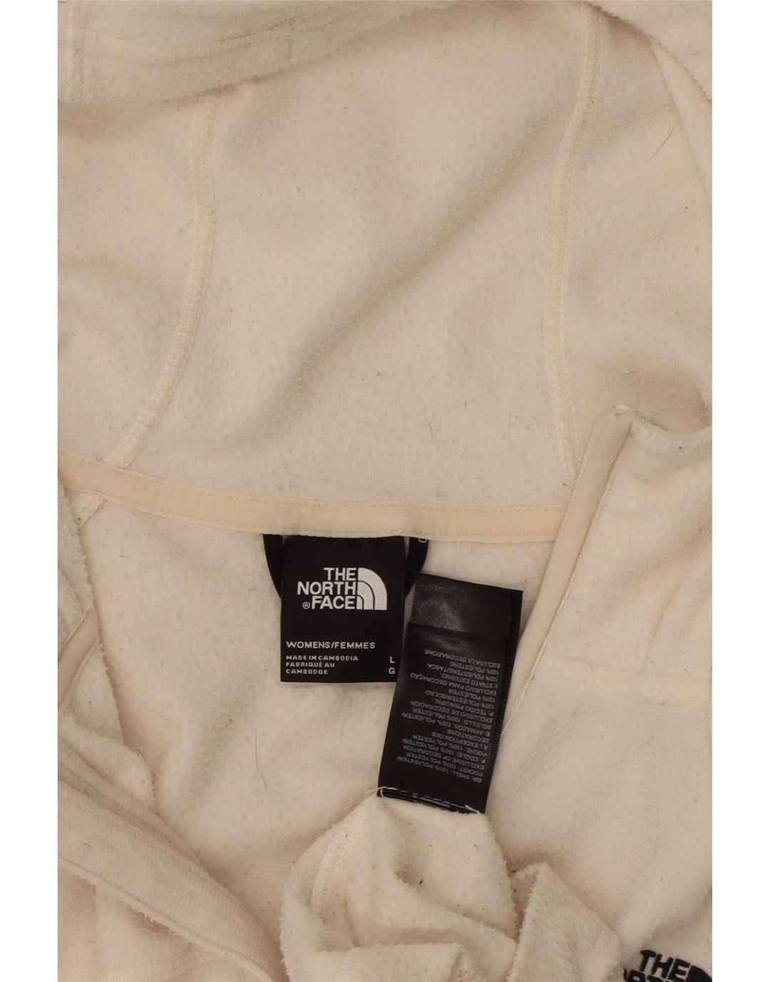 THE NORTH FACE Chaqueta polar con capucha para mujer UK 46 Poliéster blanco grande
