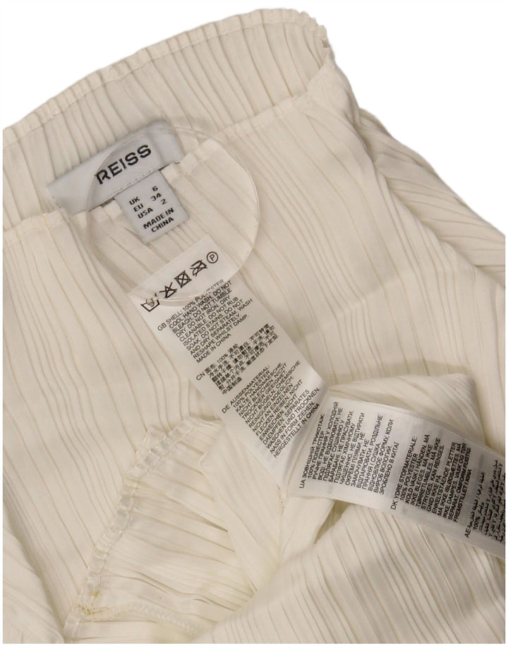 Reiss Top Mujer Manga Larga UK 6 XS Poliéster Blanco