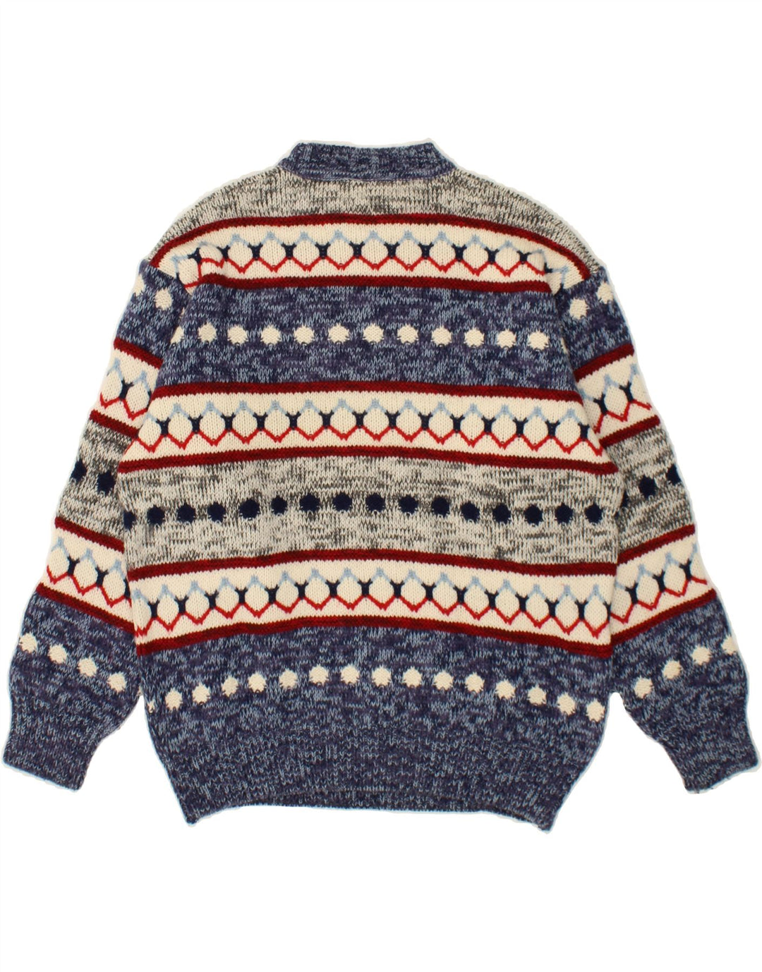 SEVRES Jersey de cuello redondo para hombre IT 50 Lana Fair Isle azul medio