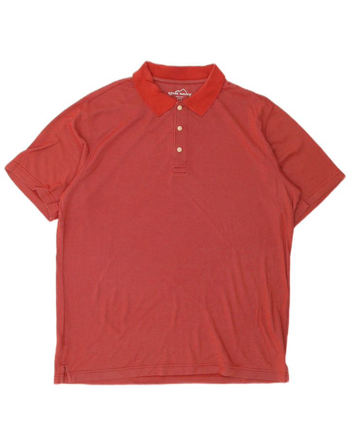 EDDIE BAUER Mens Polo Shirt Large Red Cotton