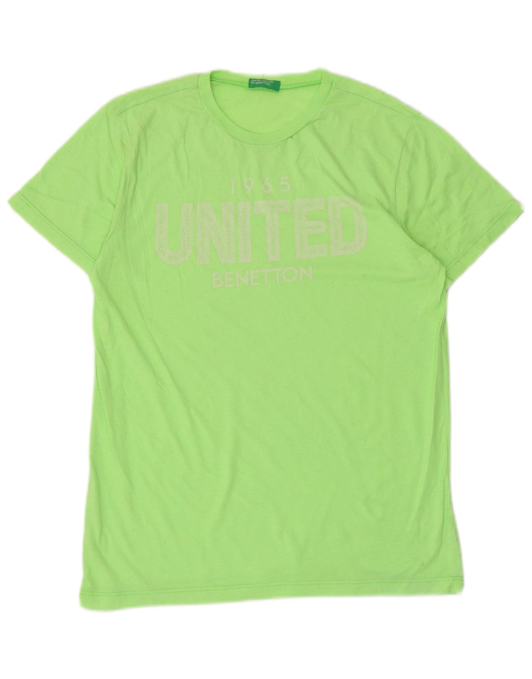 Benetton Camiseta Estampada para Mujer UK 40 Verde Medio