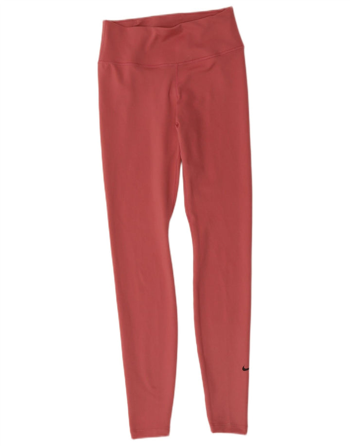 Leggings NIKE Dri Fit para mujer UK 8 Pequeño Poliéster rosa