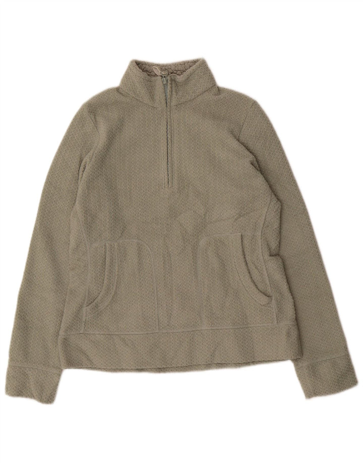 Marks & Spencer Sudadera con Cuello y Cremallera para Mujer UK 12 Medium Khaki