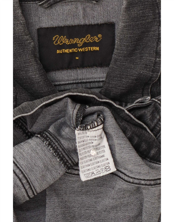 Wrangler Chaqueta Vaquera para Mujer UK 12 Algodón Gris Medio