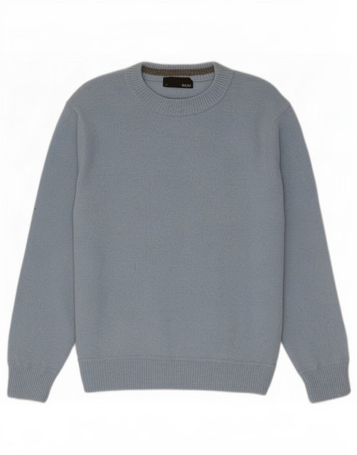 Mash Jersey de cuello redondo para hombre, talla 2XL, lana azul