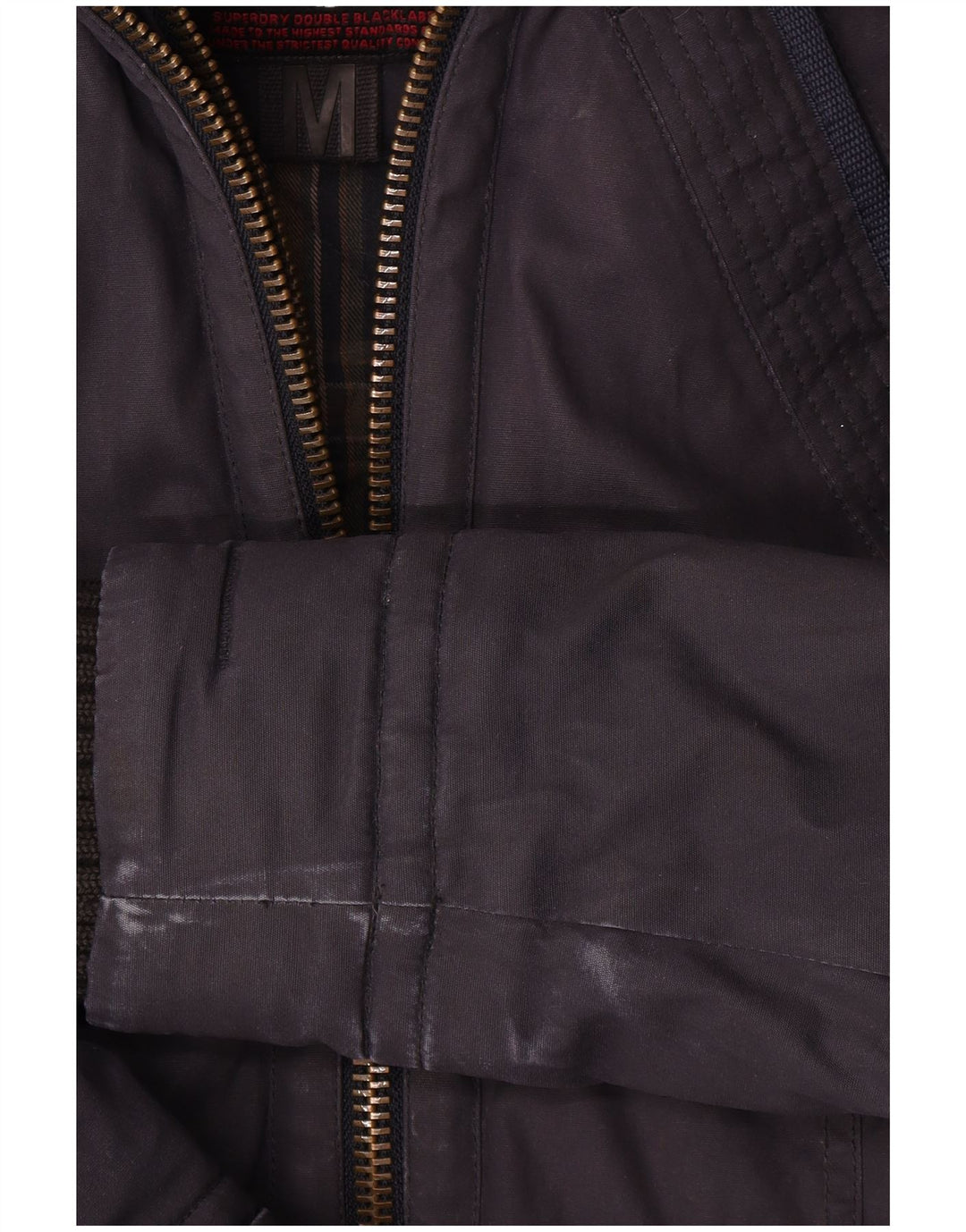 Superdry Chaqueta cortavientos con capucha para mujer, Reino Unido 44, Algodón azul marino mediano
