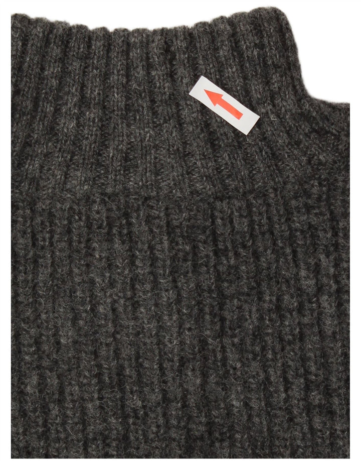 Columbia Hombre Zip Neck Jumper Sweater Lana Gris Medio