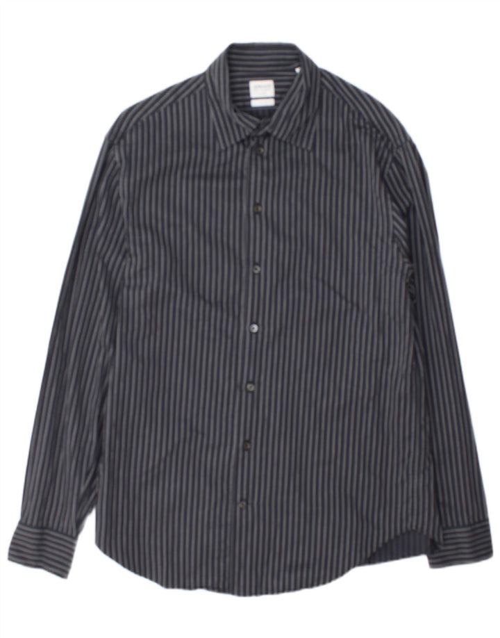 Camisa Armani Collezioni Hombre Algodón gris medio a rayas