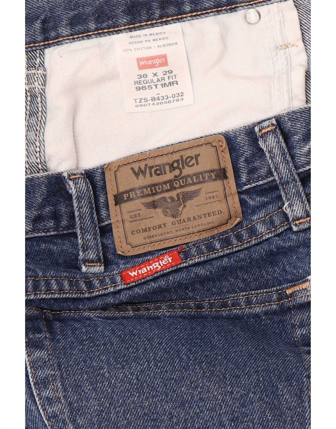 Wrangler Vaqueros rectos de corte regular para hombre W36 L29 Algodón azul