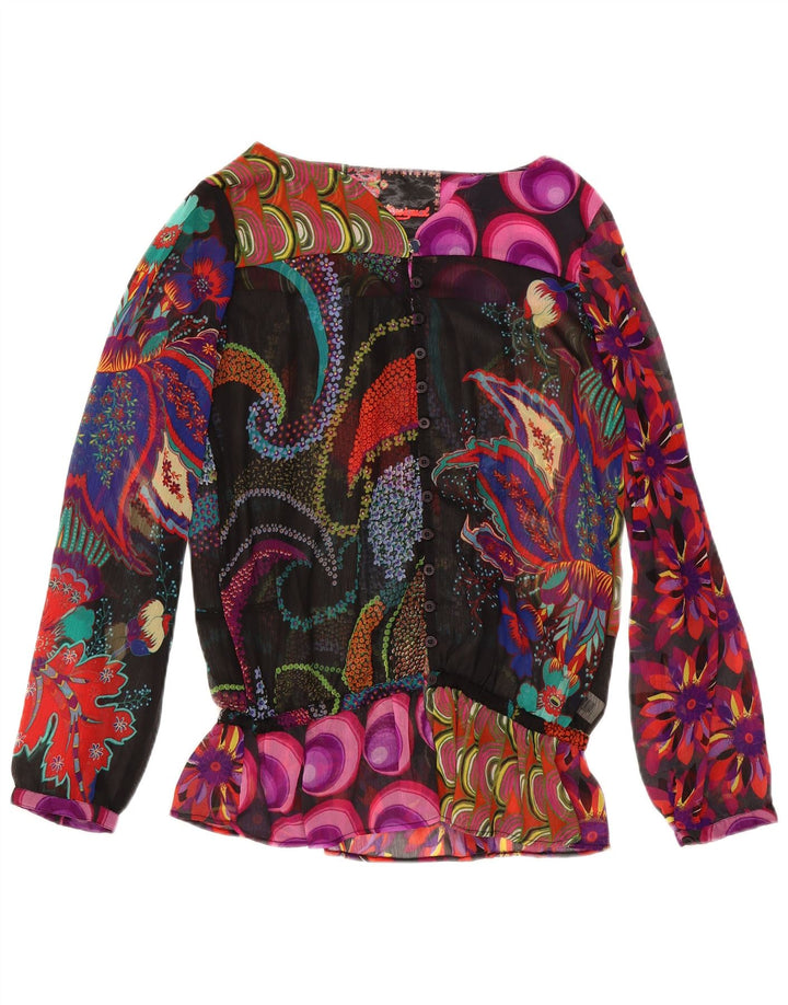 Desigual Blusa con estampado abstracto para mujer UK 40 XL Multicolor