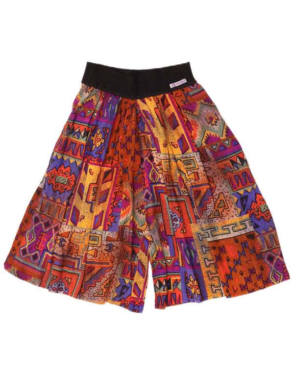 Pantalones cortos casuales de cintura alta para mujer vintage W26 pequeño patchwork multicolor