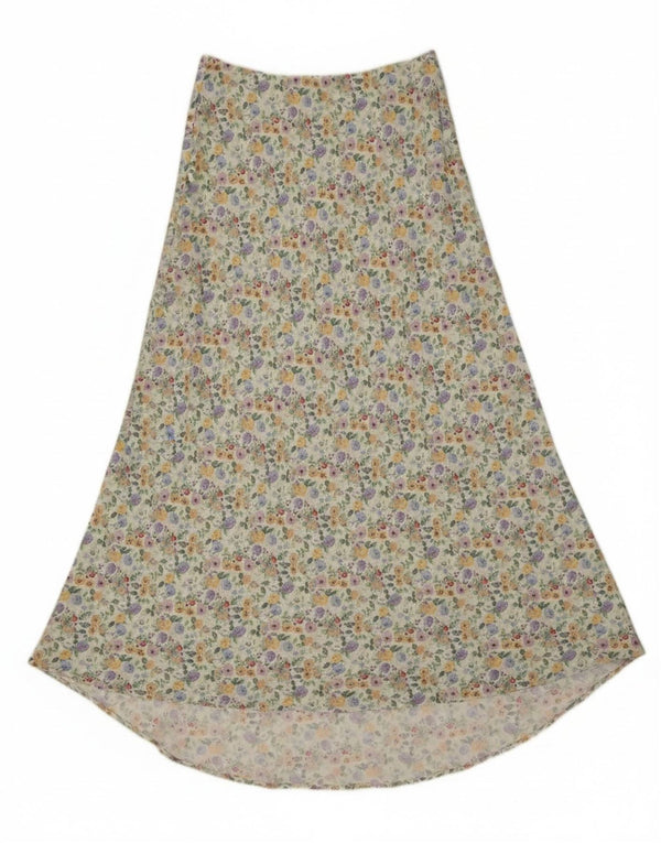 Zara Falda Maxi De Cintura Alta Para Mujer Pequeña W26 Poliéster Floral Multicolor