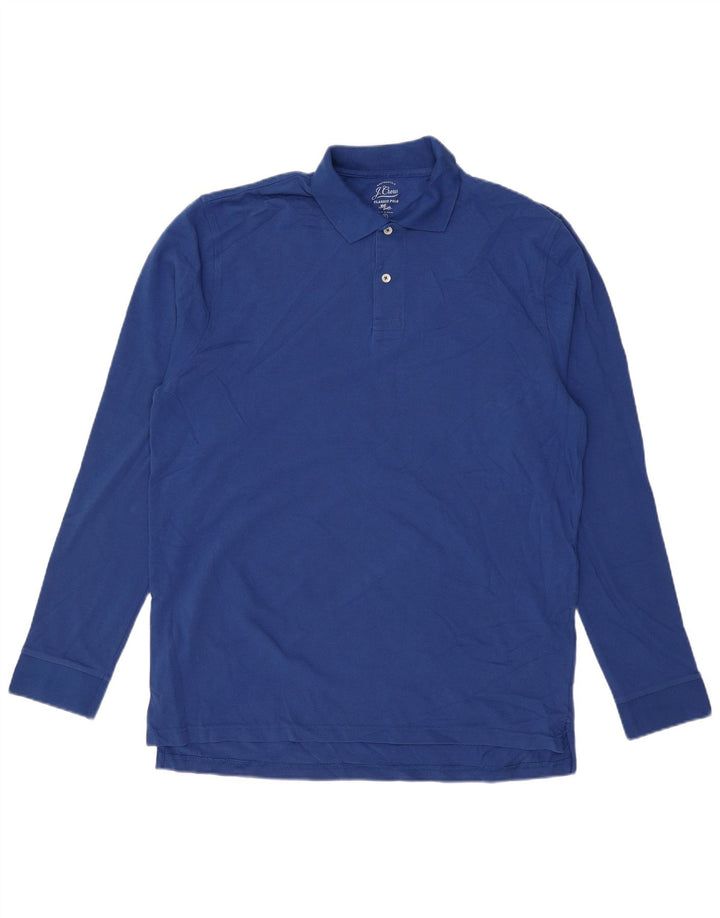 J. CREW Polo de manga larga de corte clásico para hombre XL Algodón azul