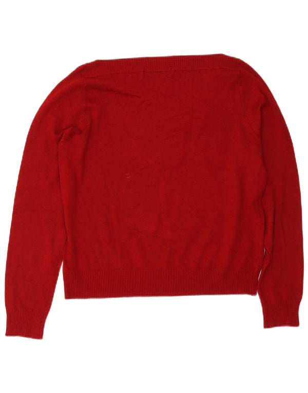 Zara Suéter tipo jersey con cuello barco y ajuste regular para mujer UK 40 Medium Rayón rojo