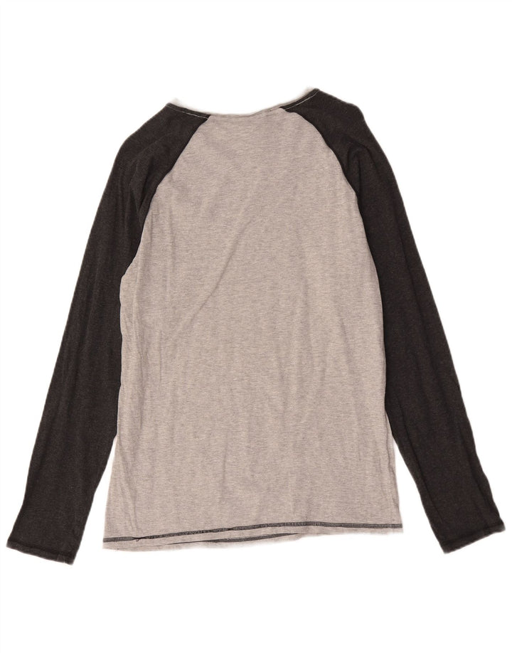 Calvin Klein Top gráfico de manga larga de algodón con bloques de color gris medio para hombre