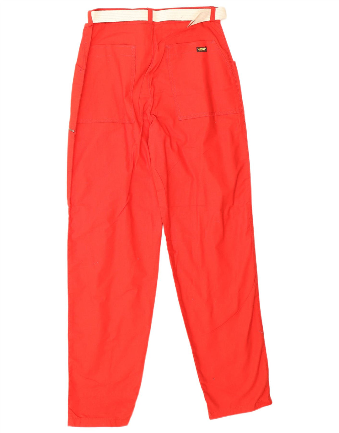 VINTAGE Pantalones cargo de cintura alta para mujer IT 46 Grande W28 L31 Algodón rojo