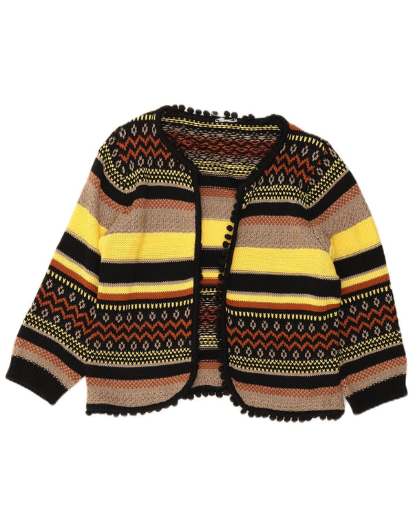 Vintage mujer Bolero Jumper Reino Unido 14 medio multicolor geométrico