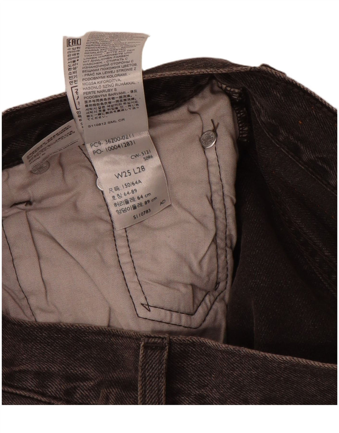 Vaqueros Levi's Mujer 501 Rectos W25 L28 Algodón Gris