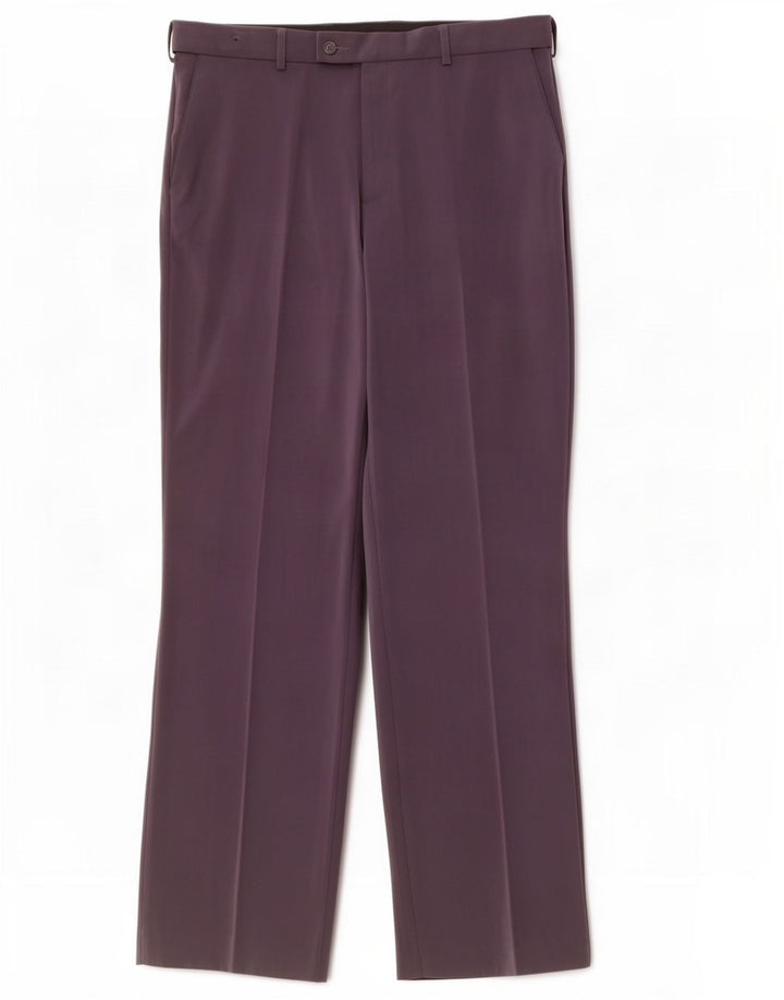 Farah Pantalón de traje recto para hombre W34 L32 Poliéster gris