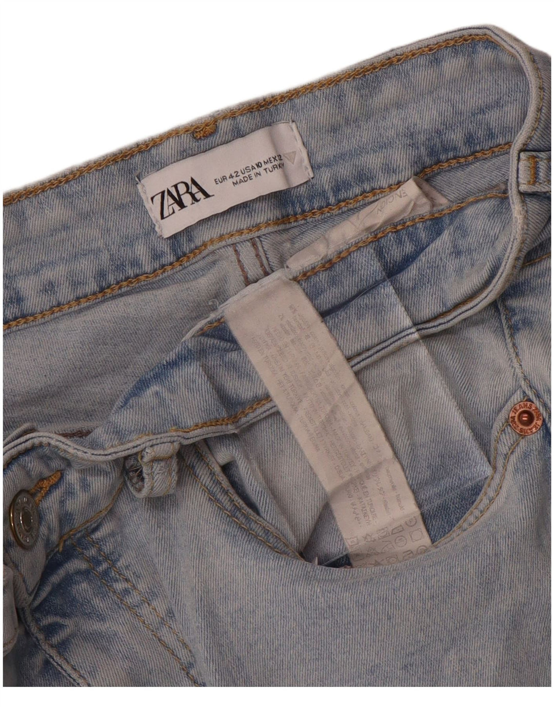 Zara Jeans Acampanados Para Mujer EU 42 Large W32 L27 Algodón Azul
