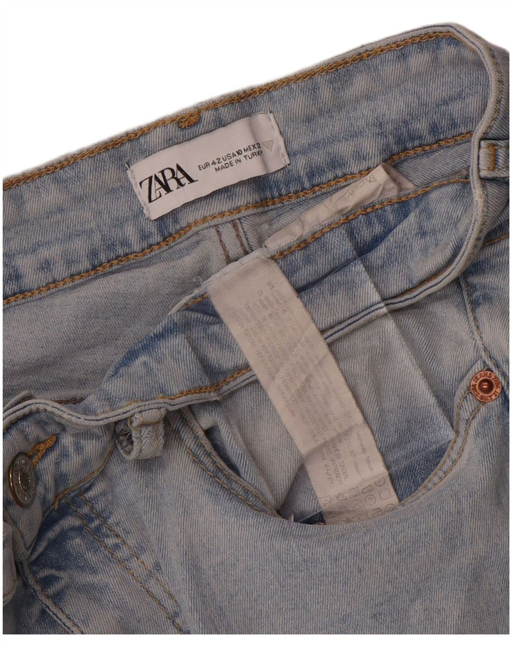 Zara Jeans Acampanados Para Mujer EU 42 Large W32 L27 Algodón Azul