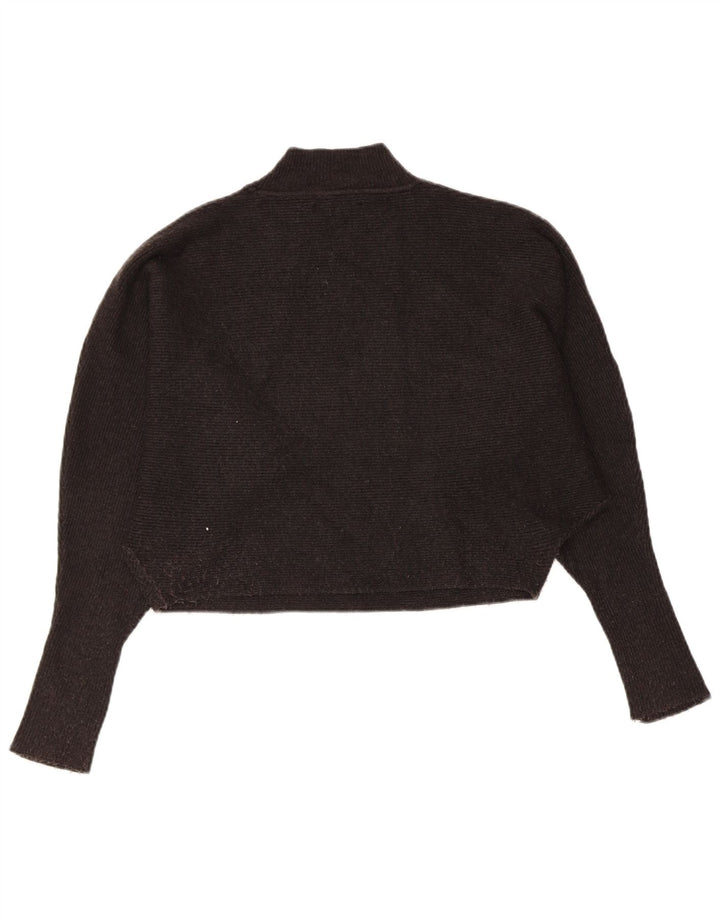 Zara Mujer Crop Turtle Neck Jumper Sweater UK 44 Gris Medio