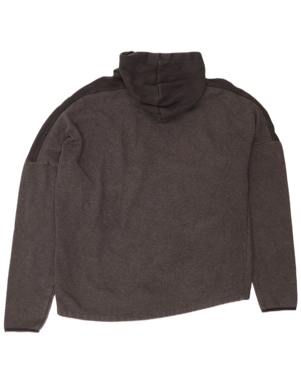 Adidas Hombre Sudadera Con Capucha Gráfica Jersey XL Gris Colorblock Algodón