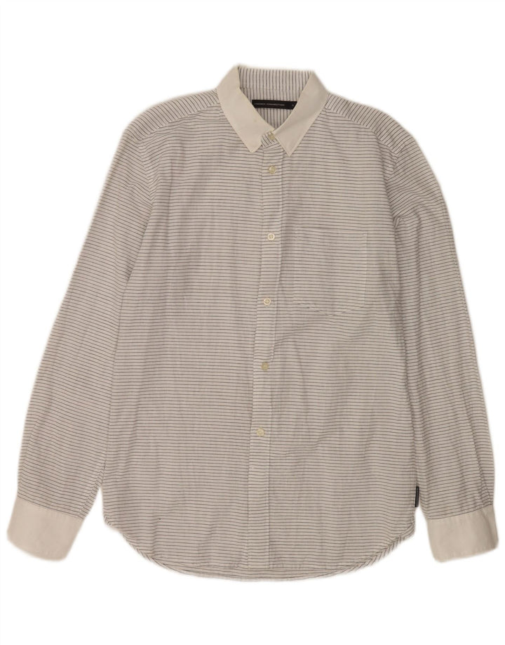 FRENCH CONNECTION Camisa Hombre Pequeña Algodón Rayas Blancas