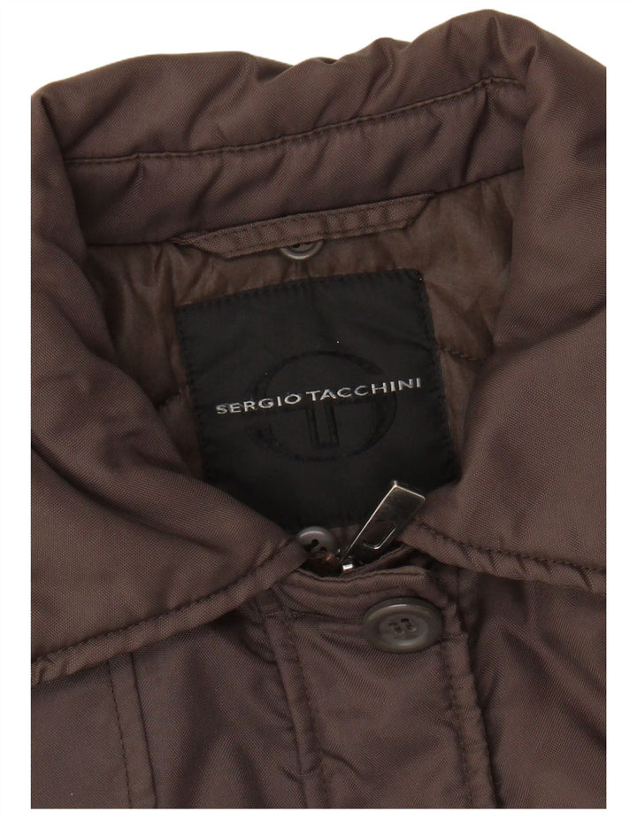 SERGIO TACCHINI Abrigo acolchado para mujer UK 44 Marrón medio