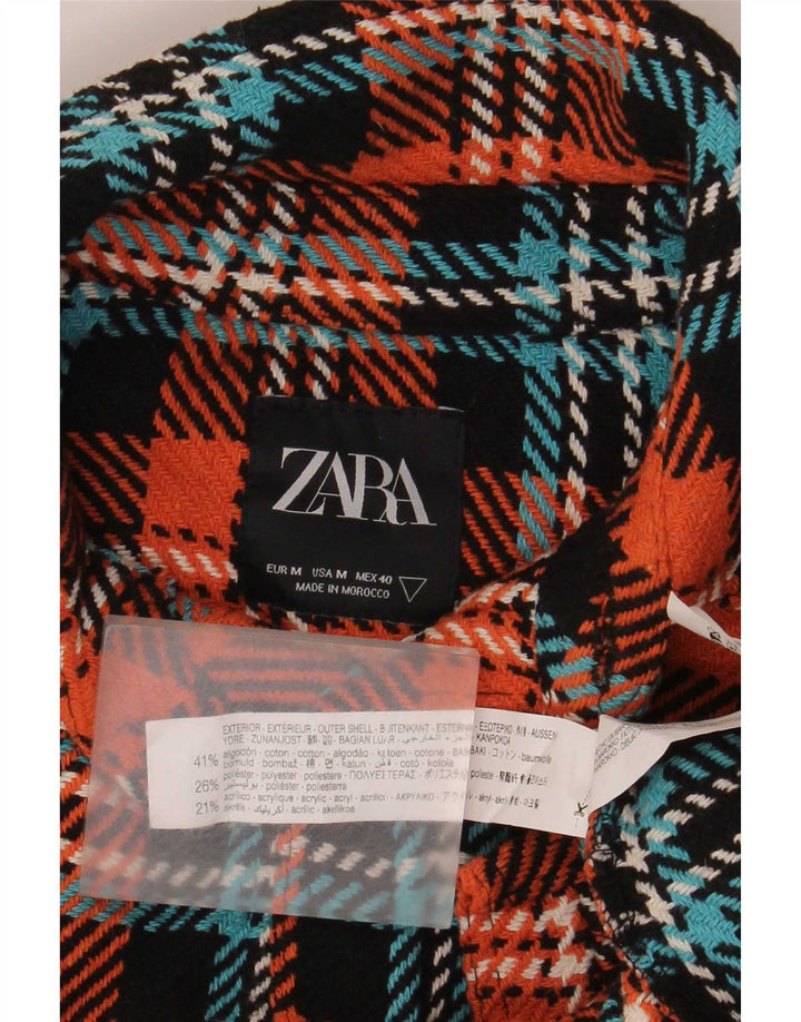 Zara Hombre Camisa Sobrecamisa Mediana Cuadros Multicolor Algodón