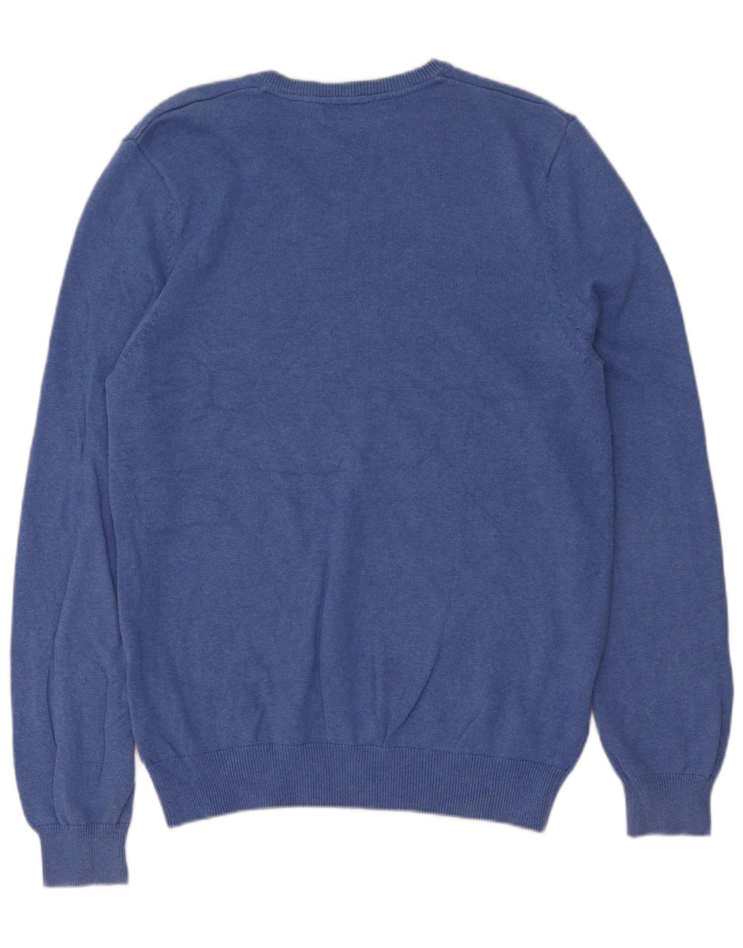 Marks & Spencer Jersey con cuello en V para hombre de algodón azul medio