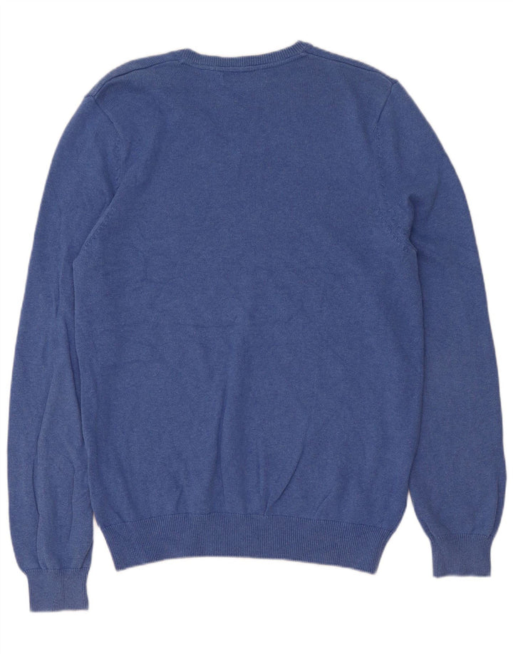 Marks & Spencer Jersey con cuello en V para hombre de algodón azul medio
