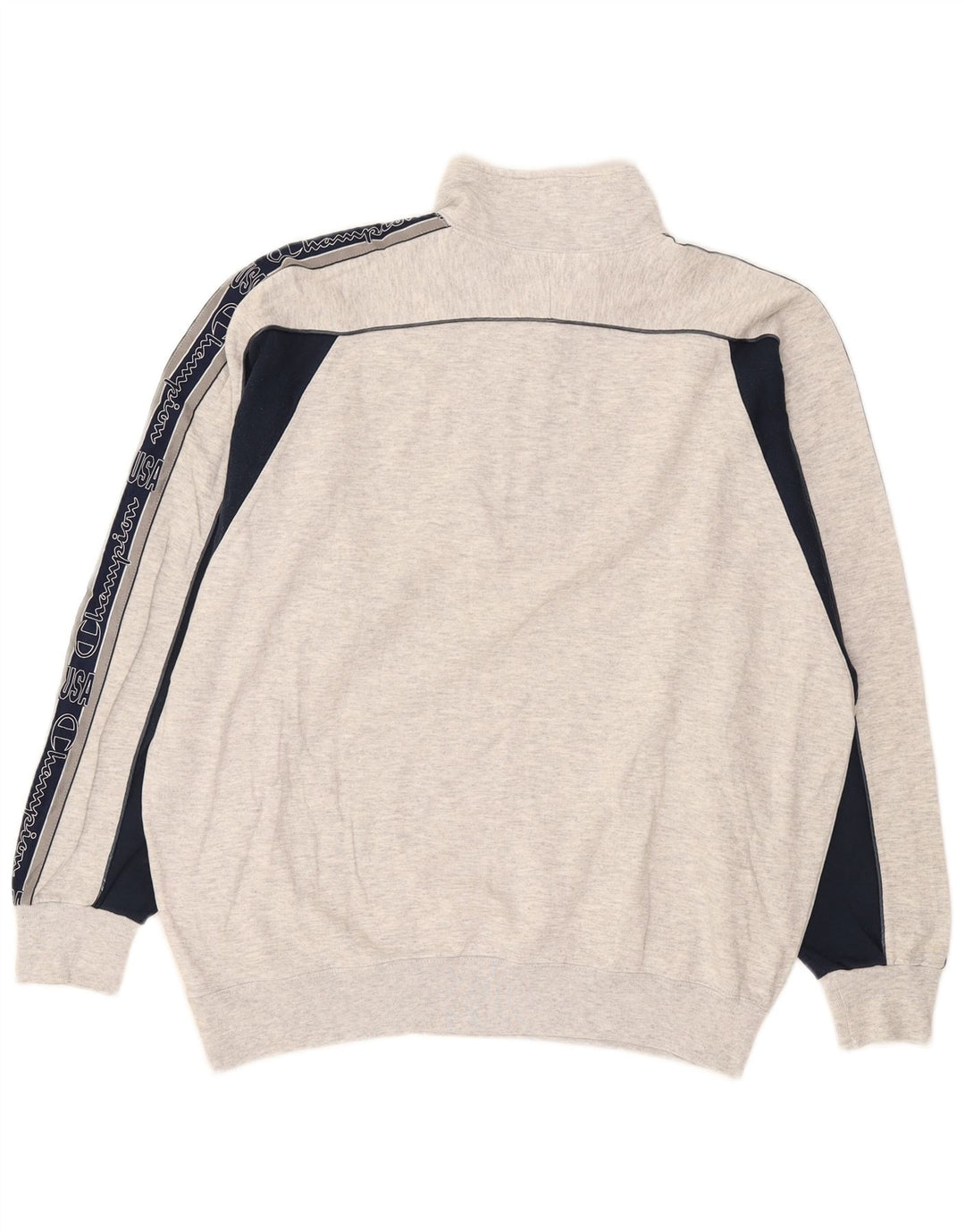 Champion Sudadera Con Cuello Y Cremallera Gráfica Para Hombre Jumper Large Gris Colorblock