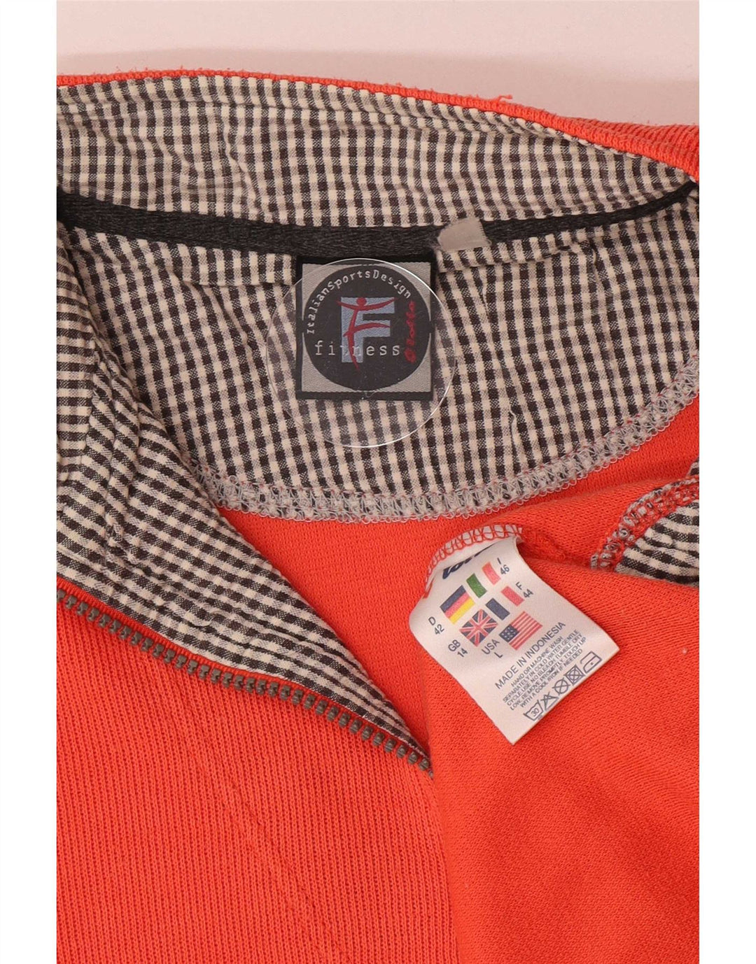 Lotto - Sudadera con cuello y cremallera para mujer, talla 40, poliéster naranja grande