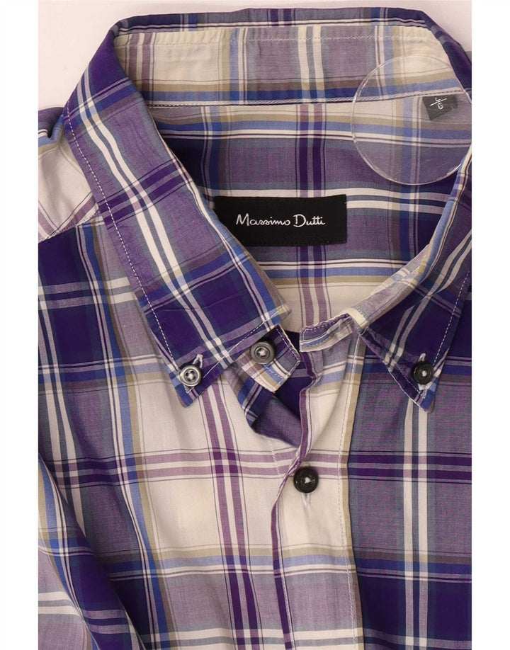 Camisa Massimo Dutti Hombre Large Cuadros Morados