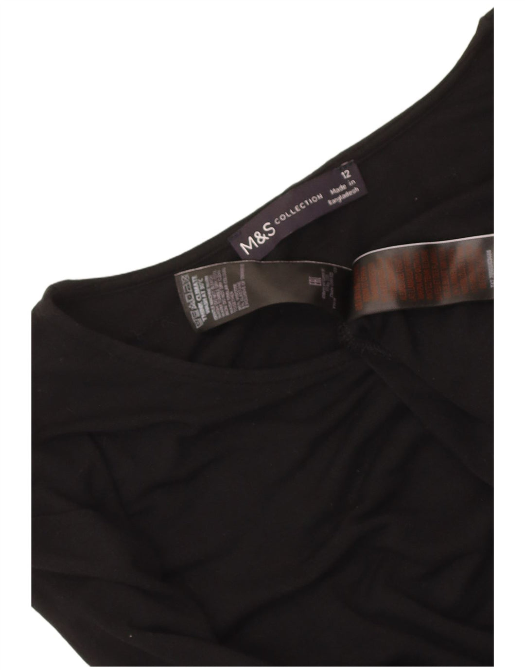 Marks & Spencer Vestido tipo camiseta para mujer UK 42 Viscosa negra mediana