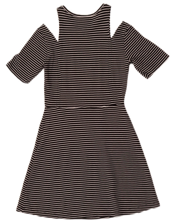 Whistles Vestido con hombros descubiertos para mujer, talla 40, talla pequeña, viscosa negra a rayas
