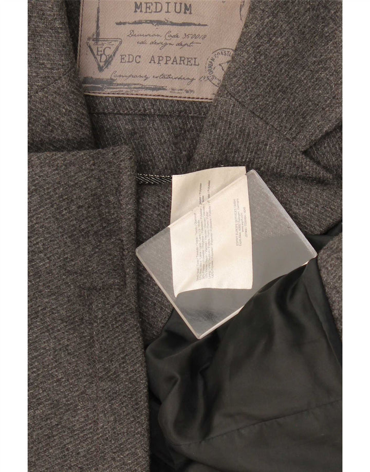 EDC Chaqueta tipo blazer de 4 botones para hombre UK 38 Lana gris medio