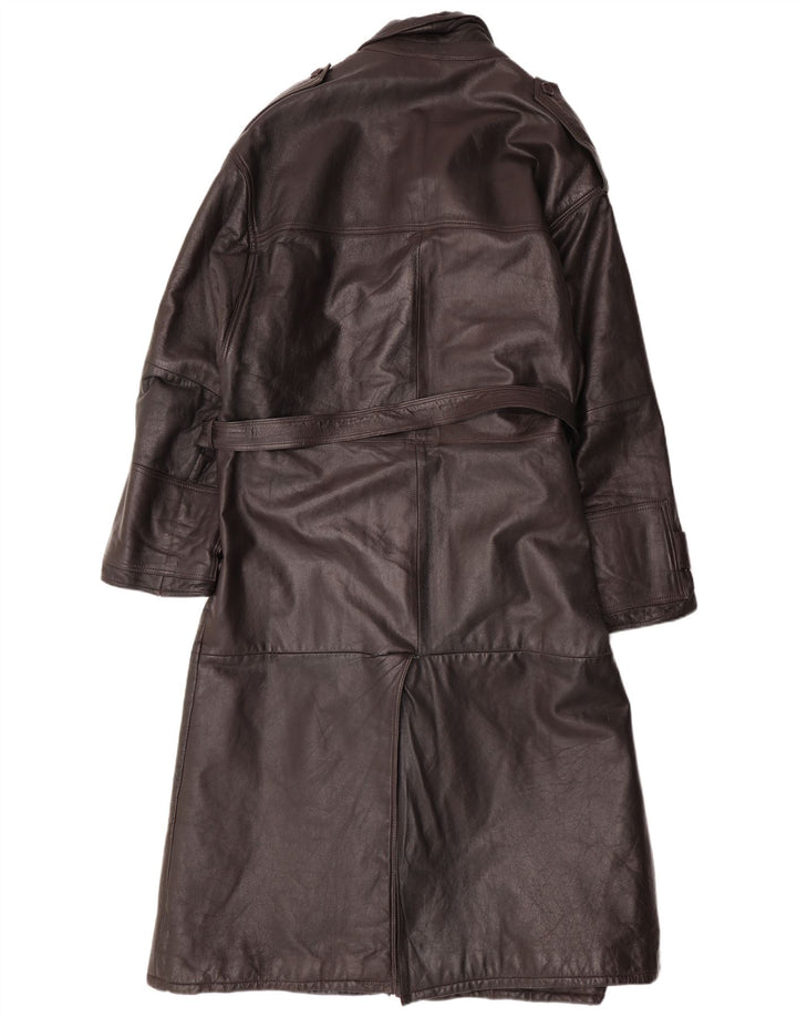 MAX MOSER Abrigo de cuero para hombre IT 56 3XL Cuero marrón