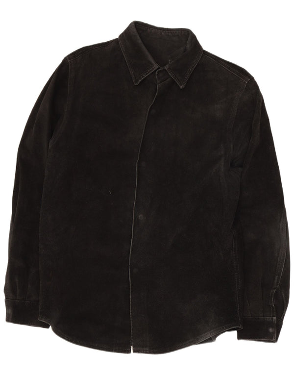 Flying Wear Camisa de ante para hombre XL Cuero negro