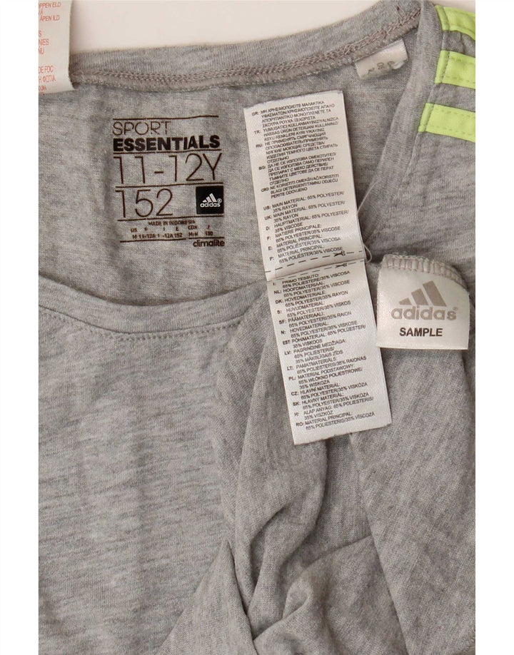 Adidas Chicos Climalite Camiseta Top 11-12 Años Gris Poliéster
