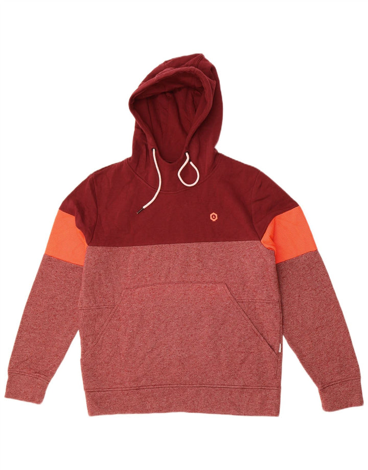 Jack & Jones Hombre Sudadera con capucha Jumper Medium Borgoña Colorblock Poliéster