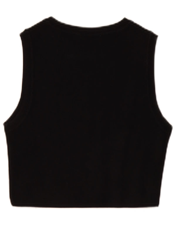 Zara Mujer Crop Vest Top UK 44 Large Viscosa Negra