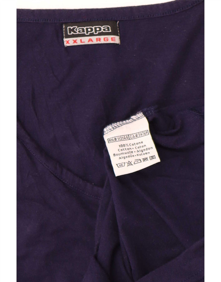 Kappa Hombre Chaleco Top 2XL Azul Marino Algodón