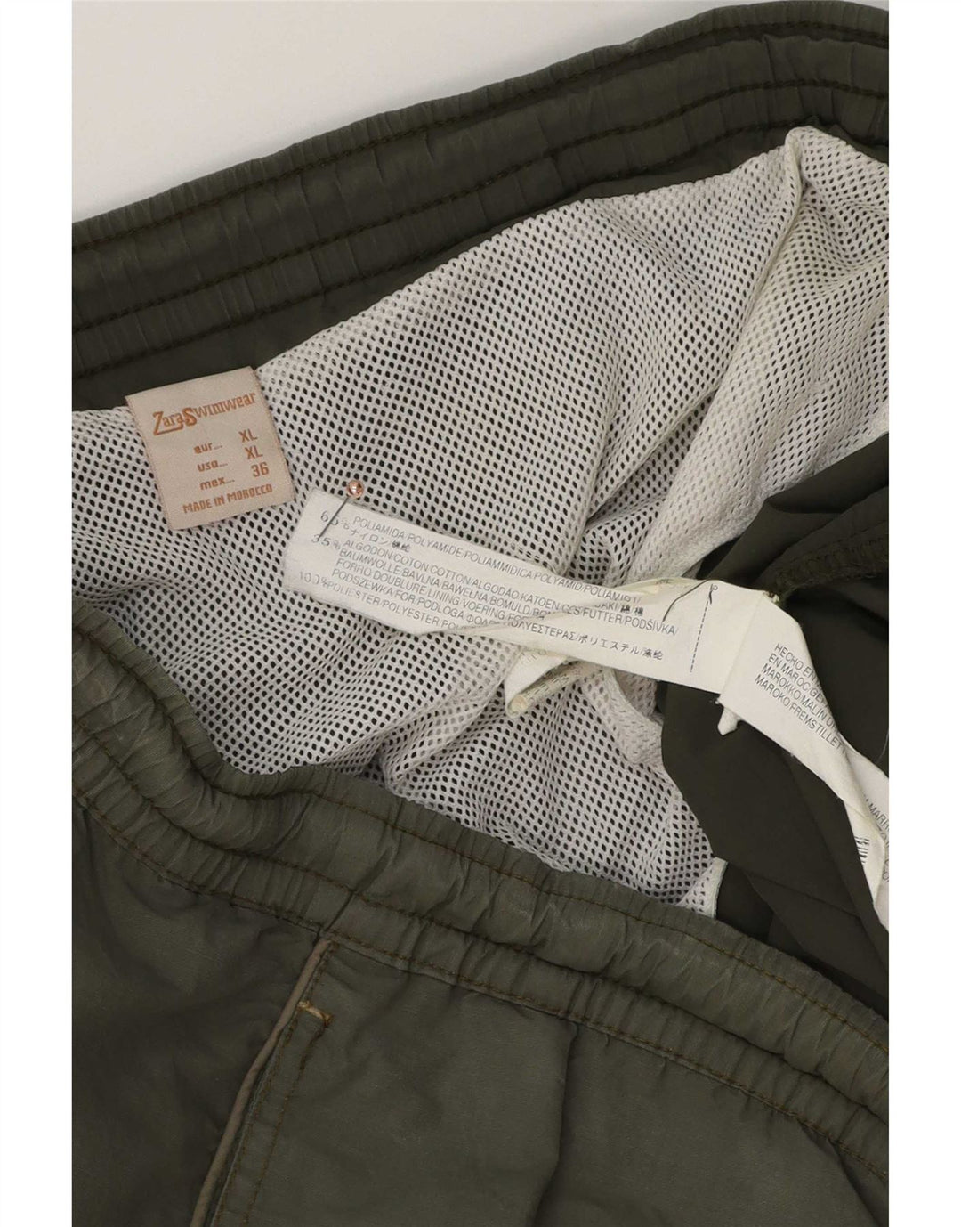 Zara Hombre Bañador Short XL Poliamida Verde