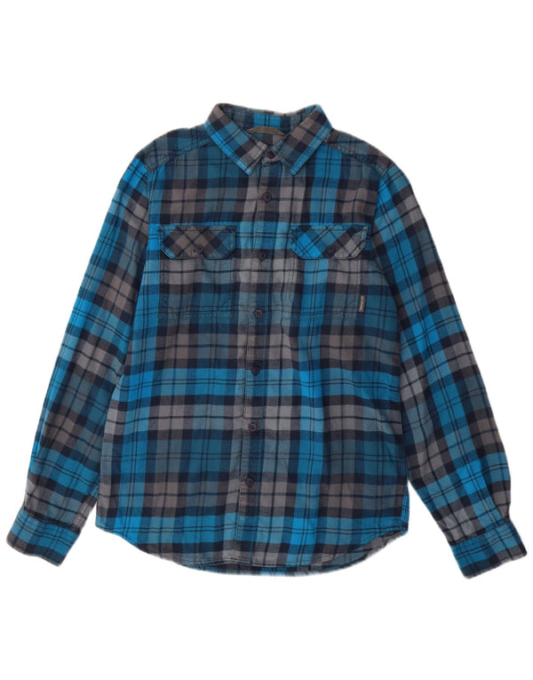 Columbia Camisa De Franela Omni-Wick De Algodón A Cuadros Azul Pequeño Hombre