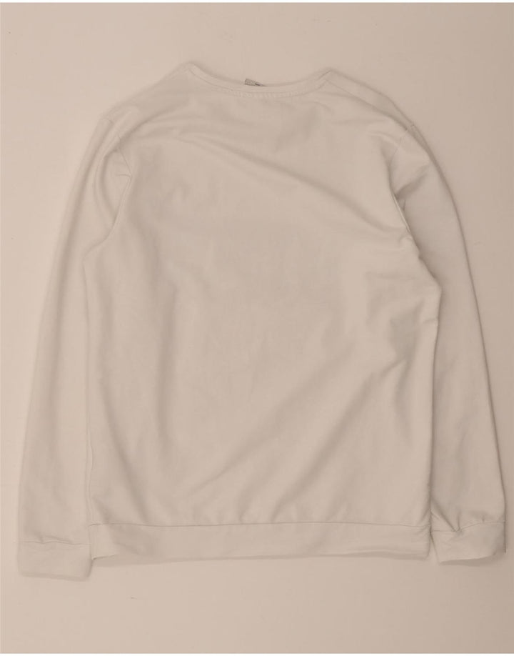 Jack & Jones Hombre Sudadera Gráfica Jumper Large Algodón Blanco