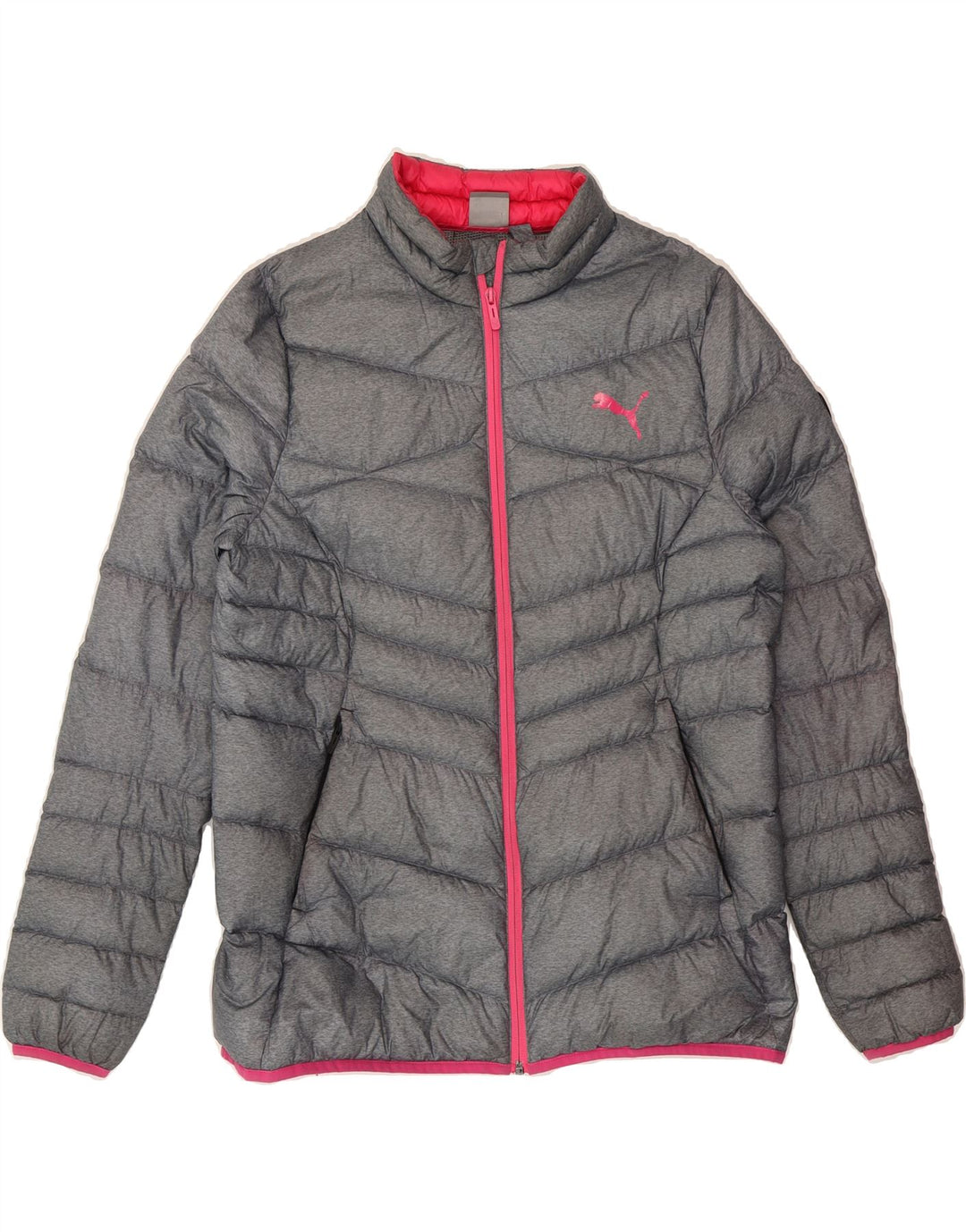 PUMA Womens Padded Jacket UK 16 Large  Grey Polyester Vintage Puma and Second-Hand Puma from Messina Hembry 