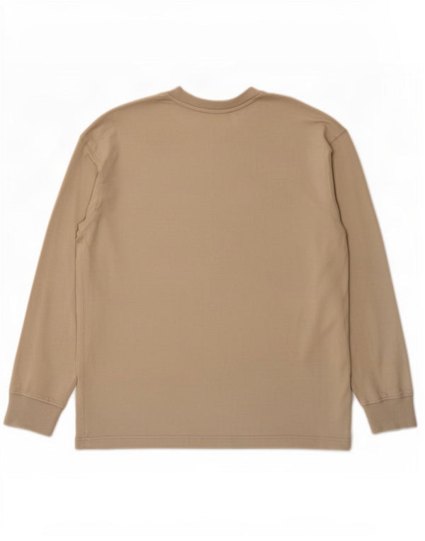 Zara Mujer Top Oversize Manga Larga Algodón Beige Medio