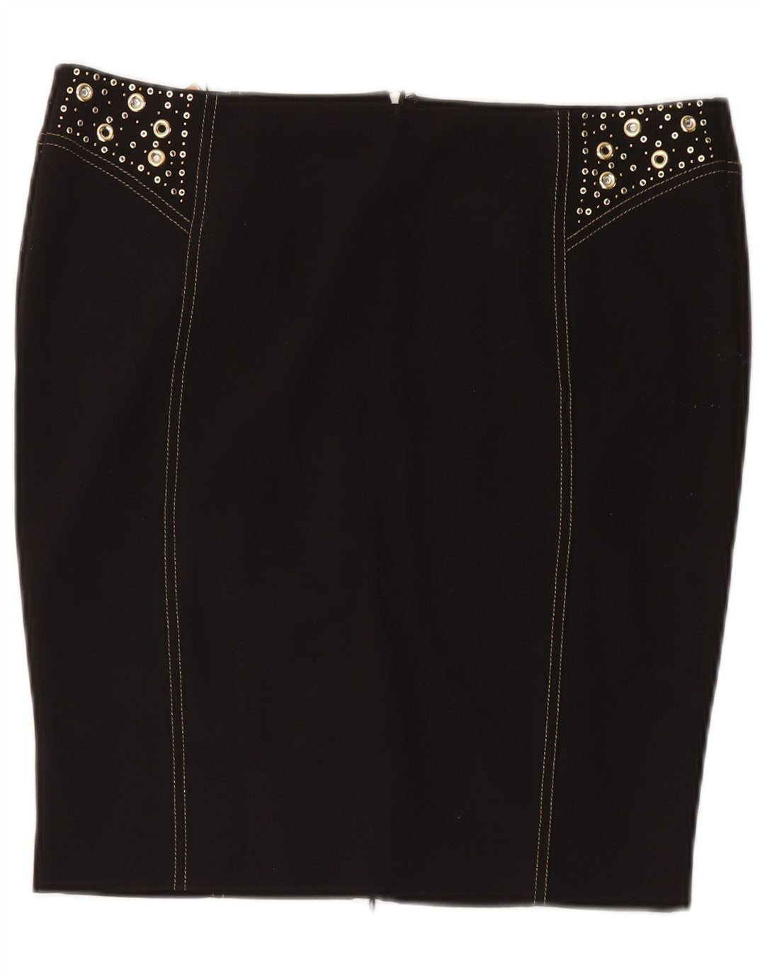 Roccobarocco Falda lápiz para mujer IT 46 Grande W34 Poliéster negro